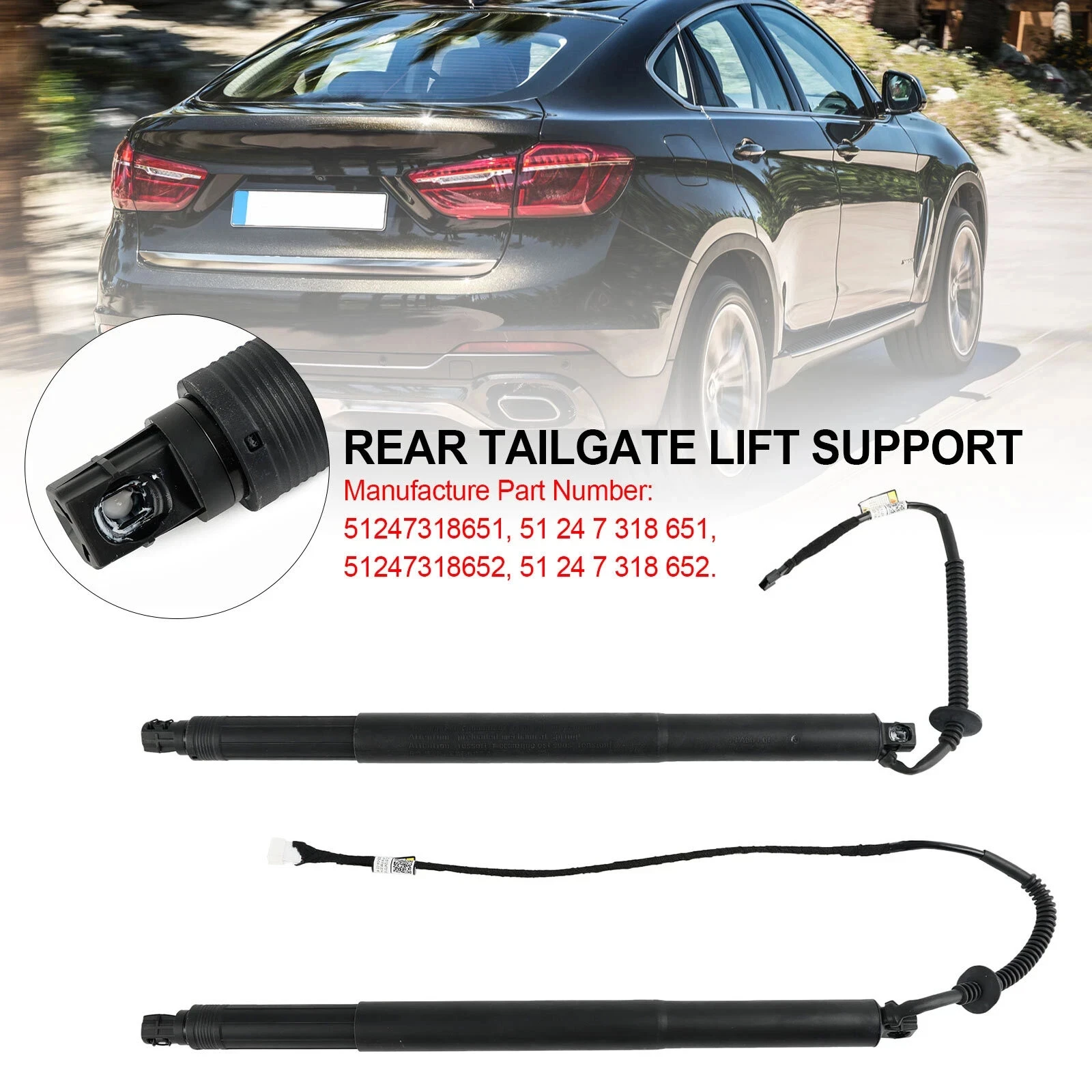 Electric Strut For F16 BMW X6 2015-2019 Power Hatch Lift Support Electric Tailgate Gas Spring Struts 51247318651 51247318652