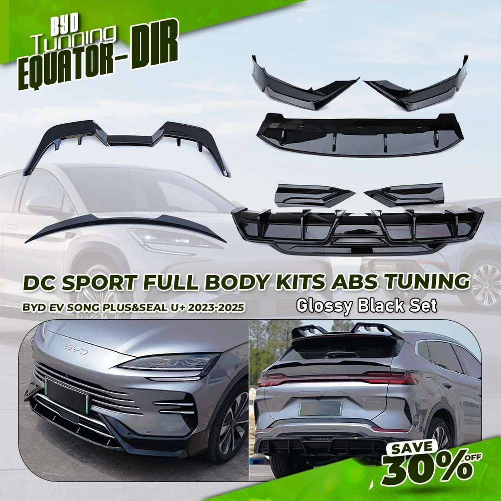 

Car Body Kits Extension for BYD Song Plus/ Seal U+ 2023-2025 Sport ABS Front Bumper Lip Glossy Black Rear Diffuser Body Tuning