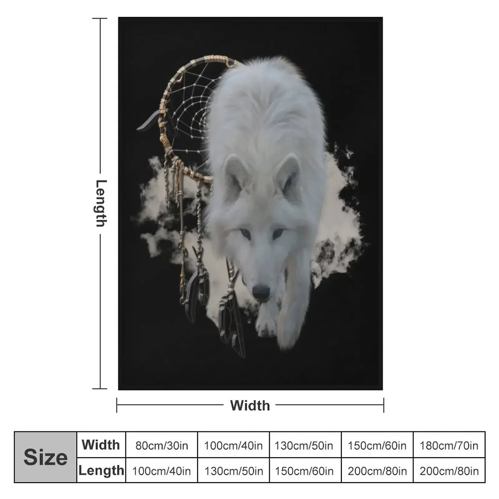 Shaman White Wolf Throw Blanket For Sofa Thin Thermal Blankets