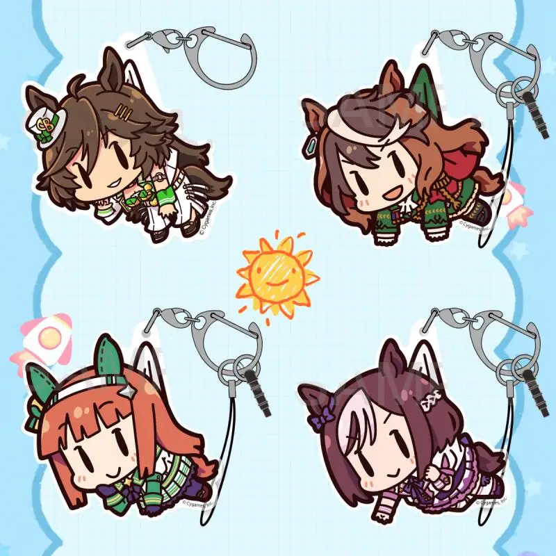Acrylic Key Chain for Umamusume: Pretty Derby Symboli Rudolf Taiki Shuttle Oguri Cap Mr. C.b. Chibi Version Backpack Pendant