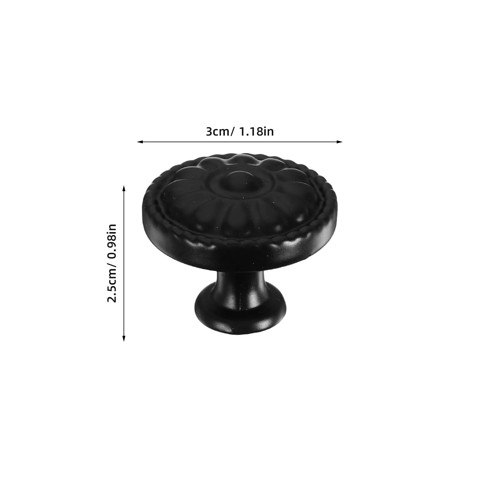1Set Black Flower Drawer Pulls Aluminum Alloy Round Floral Cabinet Knobs for Kitchen Cupboards Dresser Drawers Wardrobe Modern