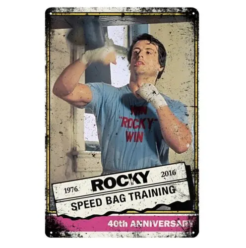 Sylvester Speed Bag Training Movie Metallposter 20x30cm Blechschild aus Aluminium