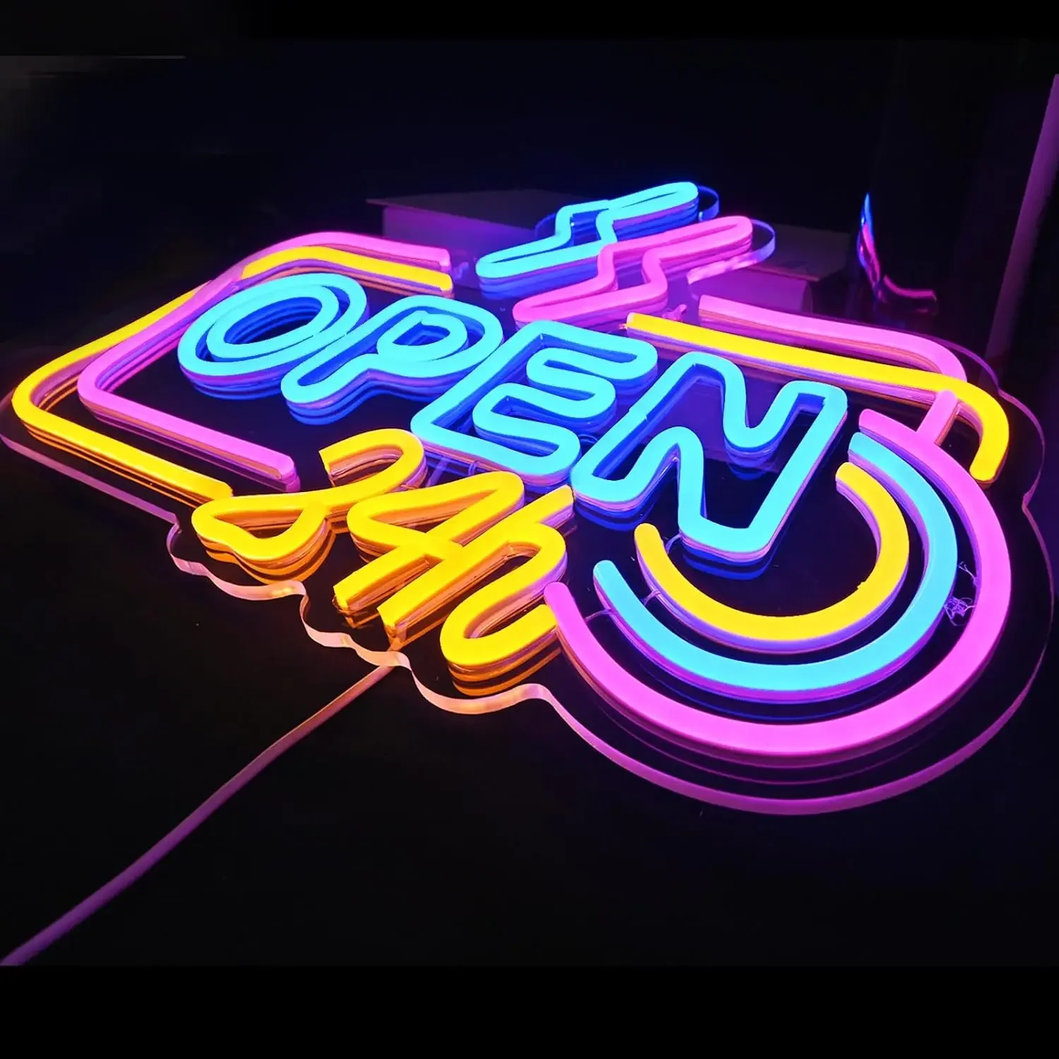 Imagem -02 - Neon Dimmable Led Light Sign Placa de Publicidade Empresarial Display Sign Bar Shop Coffee Salon Hotel Store Sim Estamos Abertos