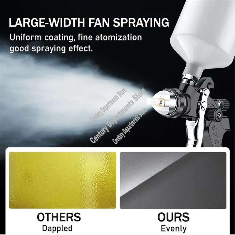 ABRM-HVLP Air Spray Gun With 1.7/2.0 Mm Nozzles, Mini Automotive Air Paint Sprayer Gun Kit, Car Paint Gun Sprayer