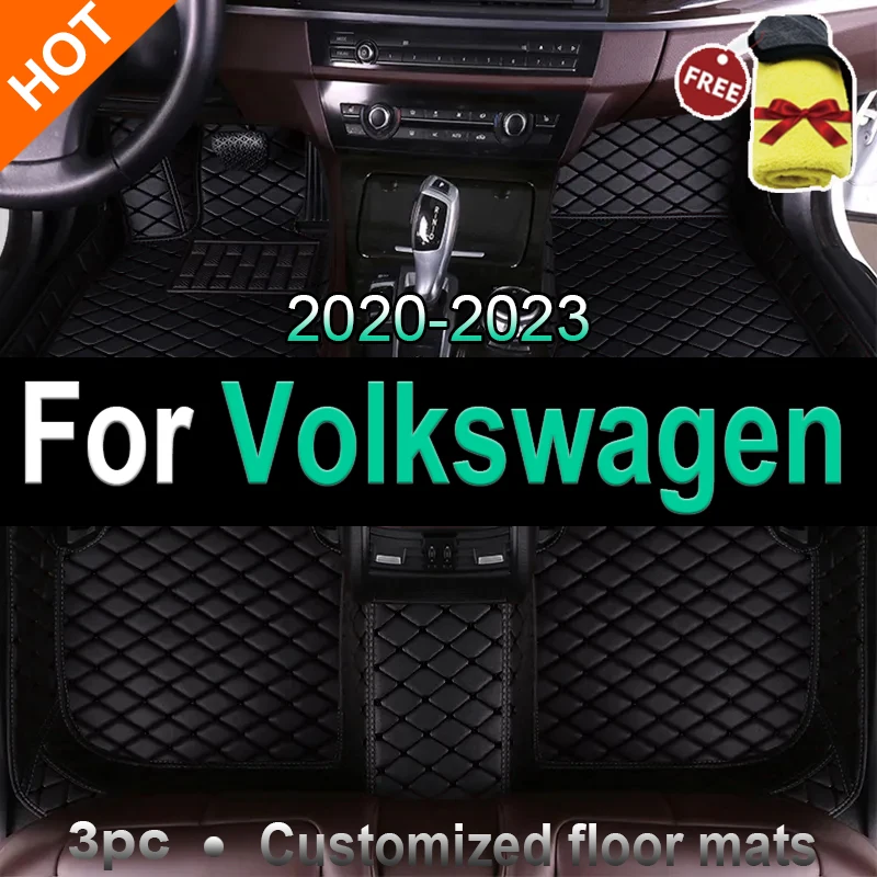 Car Floor Mats For Volkswagen Beetle EOS Touran Polo Plus T-ROC Touran L ID4 CROZZ Jetta A5 ID.3 ID.6 X Sharan car Accessories