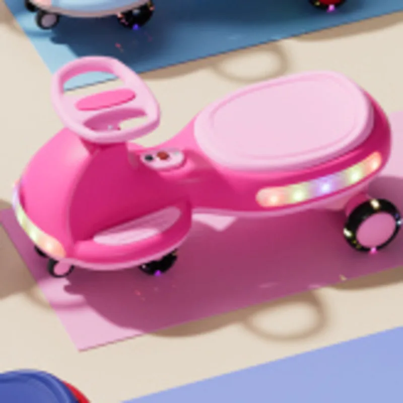 12V niños viajan en el coche eléctrico Wiggle luces LED música antivuelco edades 3 niños niñas interior al aire libre