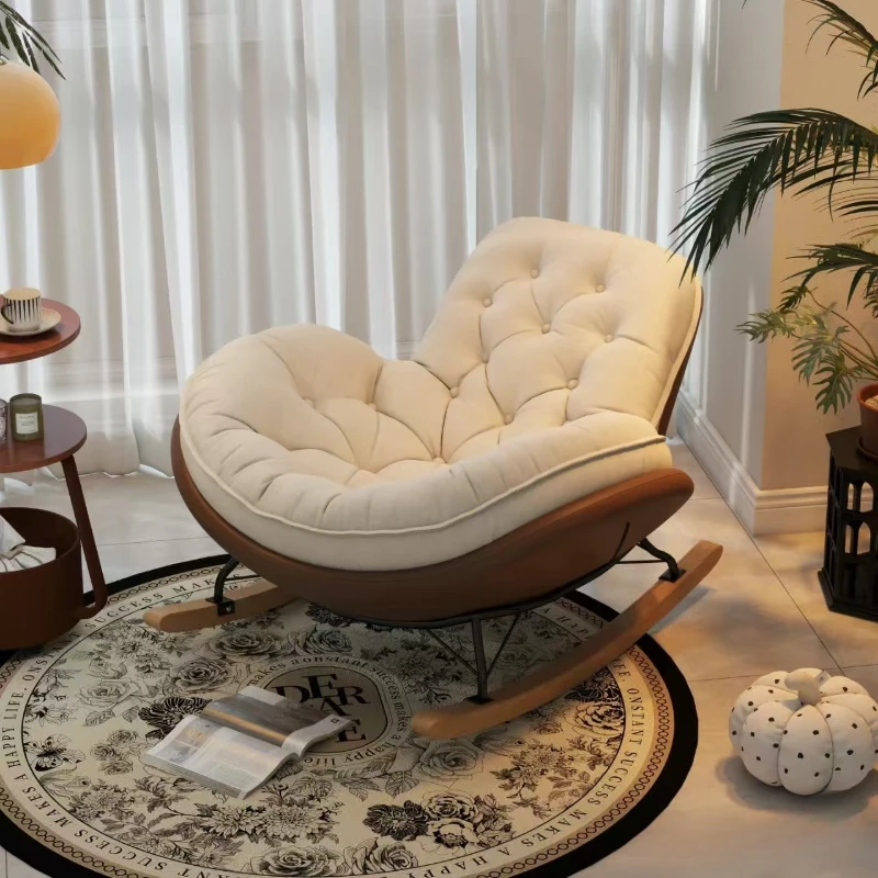 Modern Minimalist Penguin Rocking Chair, Lounge Chair, Leisure Chairliving Roomlight Luxury Honeycomb Zipper Lazy Rocking Chair