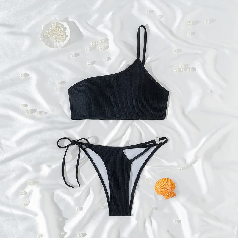 Fashion Two-Piece Bikini Set for Women Sexy Single Piece Back Buckle Simple Swimwear2025New Hot Sale