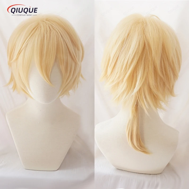 Anime Rin / Len Wigs Short Blonde Heat Resistant Synthetic Hair Cosplay Wig + Wig Cap