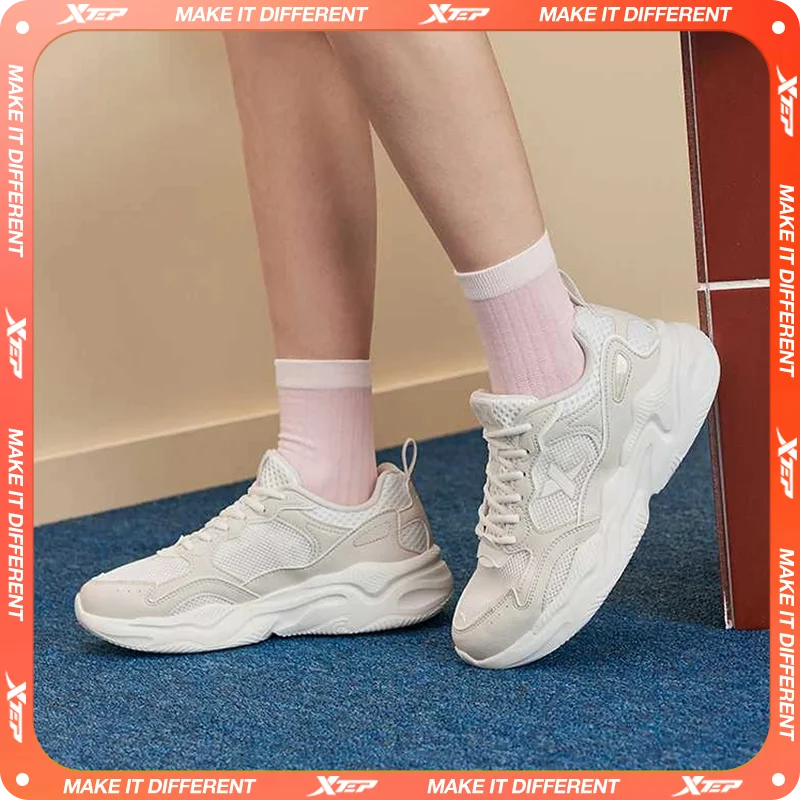 Xtep Sports Shoes For Women  Autumn Fashion Comfortable Casual Shoes Increase Durability Leisure Outdoor Shoes 876318320020