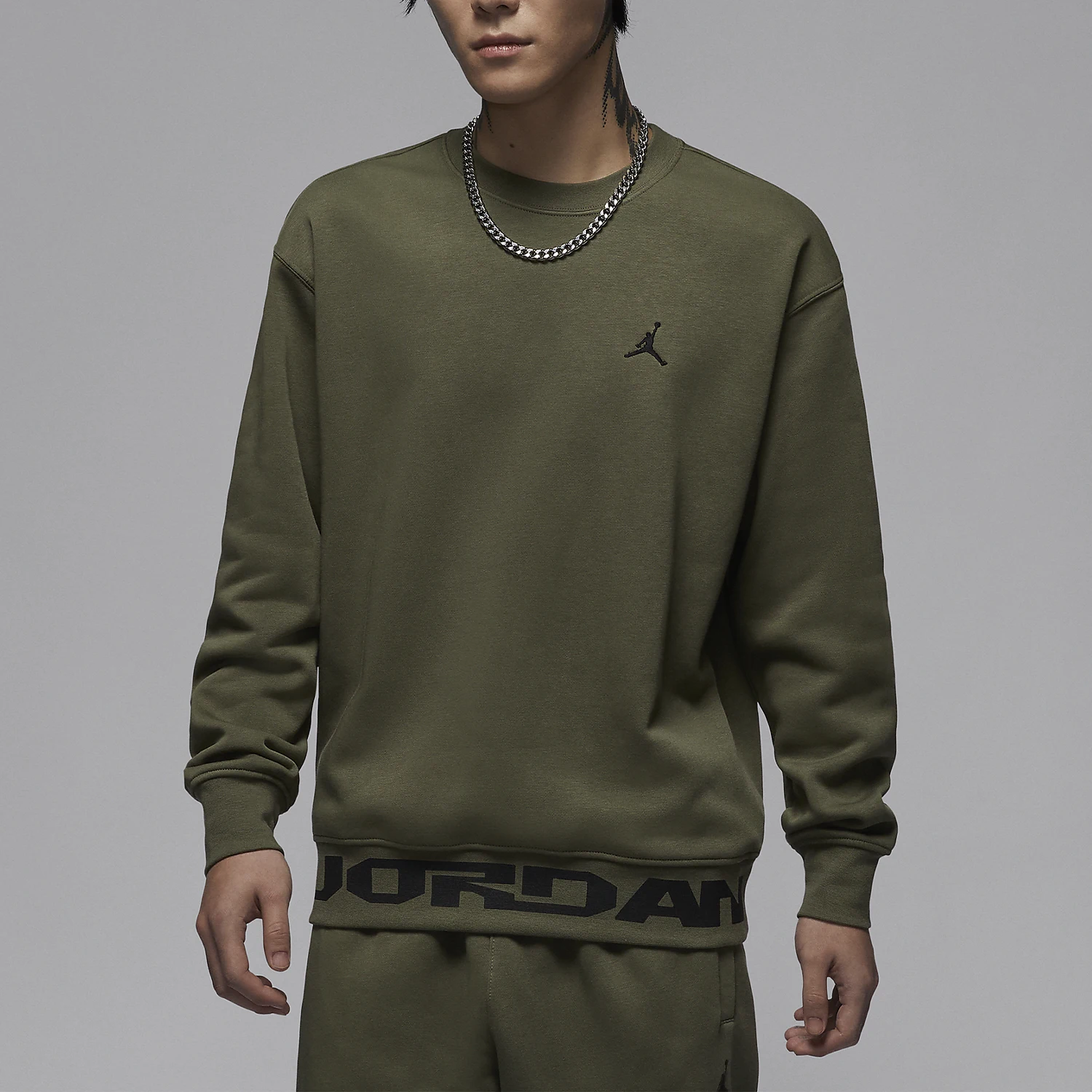 Nike genuine JORDAN men's plush casual retro round neck sweatshirt FV7437-222