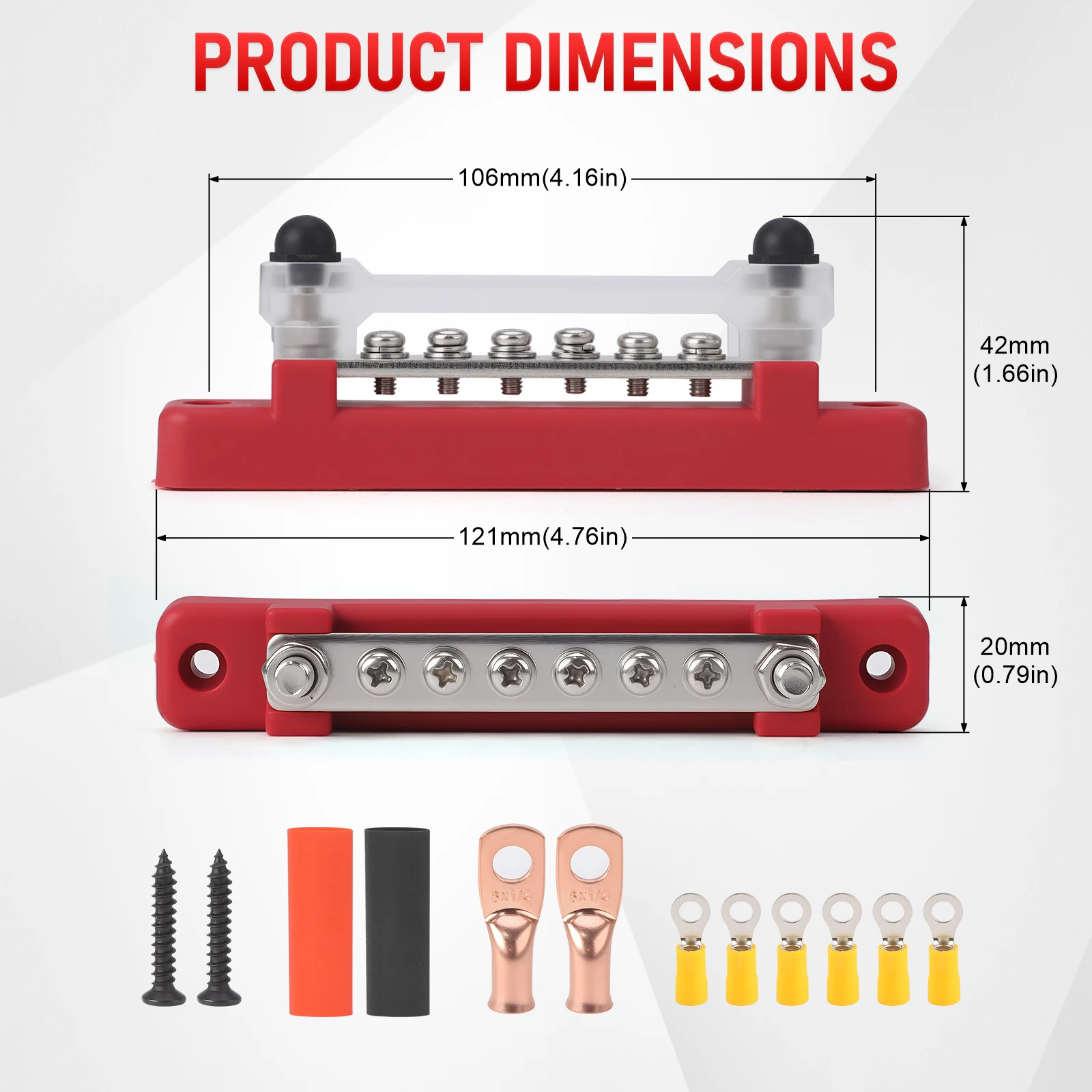 Picture 4: 5/6 Way Bus Bar Terminal Power Distribution Block Bus Bar Durable Auto Marine Power Distribution Earthing Block For Car RV Boat