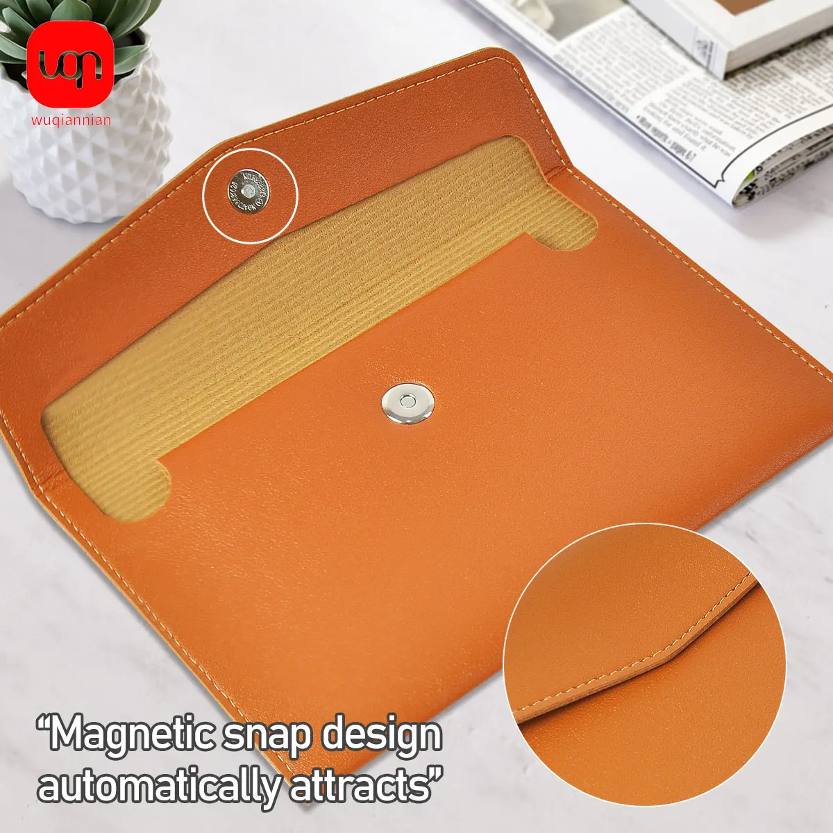 

WQN 1pc A6 Multi-functional Color File Bag With Magnetic Closure For Portability. Horizontal Division Sesign. Thick And Practica