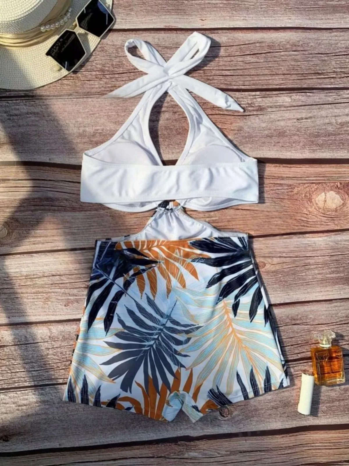 Swimsuits 2025 Woman Trend Summer V Neck Backless Solid Halter Bikinis Sexy Beachwear Two Piece Suit Swimwear Women Clothes Ropa