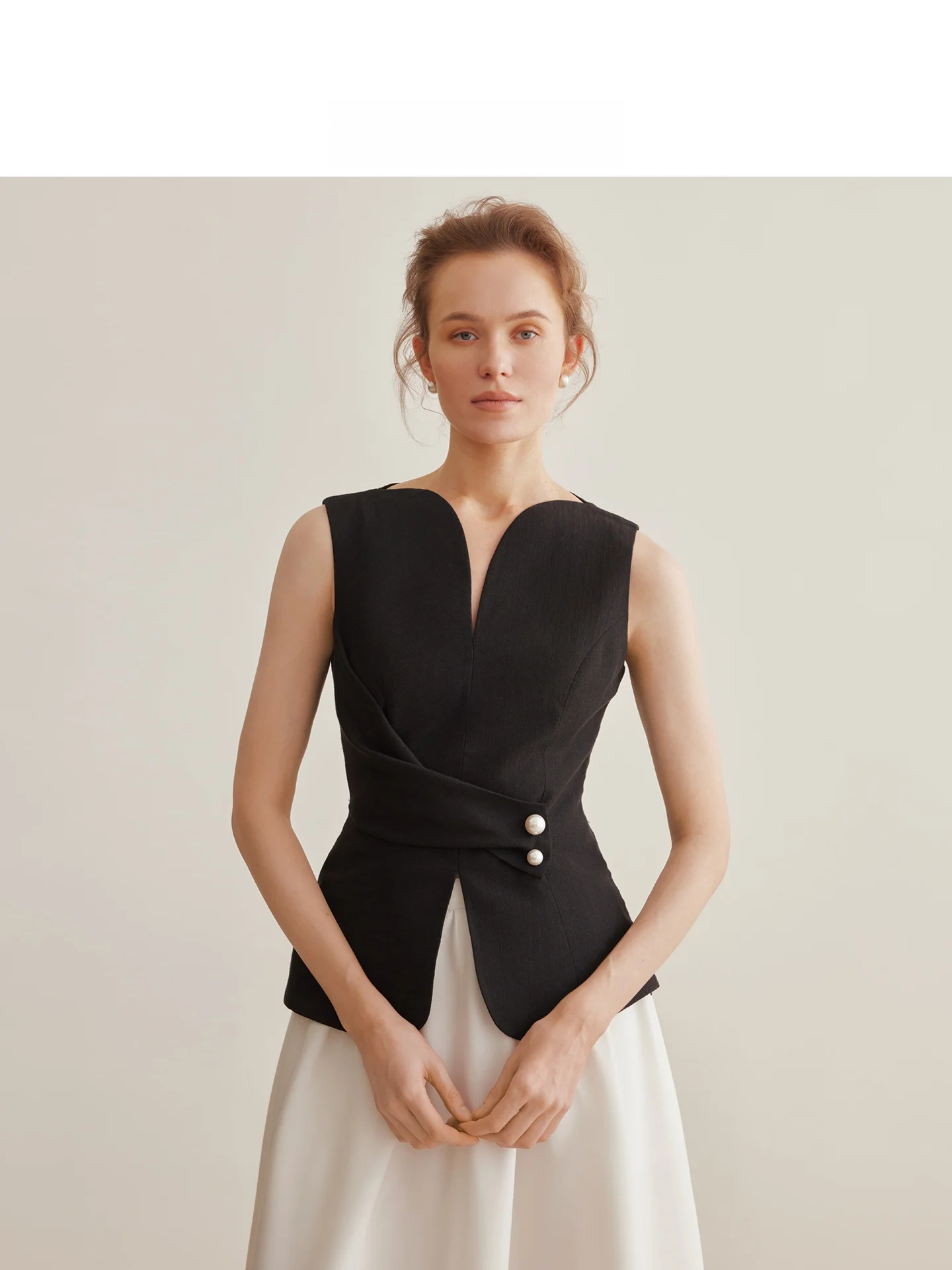 

Жилет женский AEL Original Design Commuter из льна без рукавов, приталенный, с жемчужными пуговицами, утягивающий талию, верхняя одежда для похудения