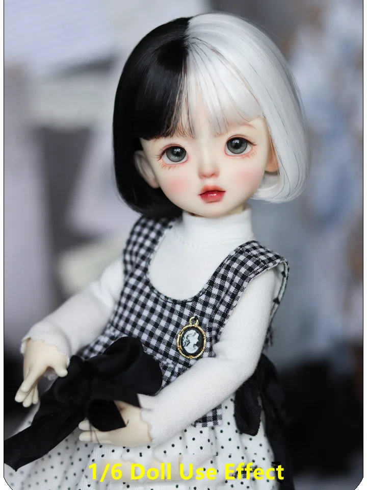 Ultra-Thin Bangs Wave Head Wig, No Eeed To Take Repair, 1/6 1/4 1/3 BJD High Temperature Silk Girl Doll Hair 1 Piece