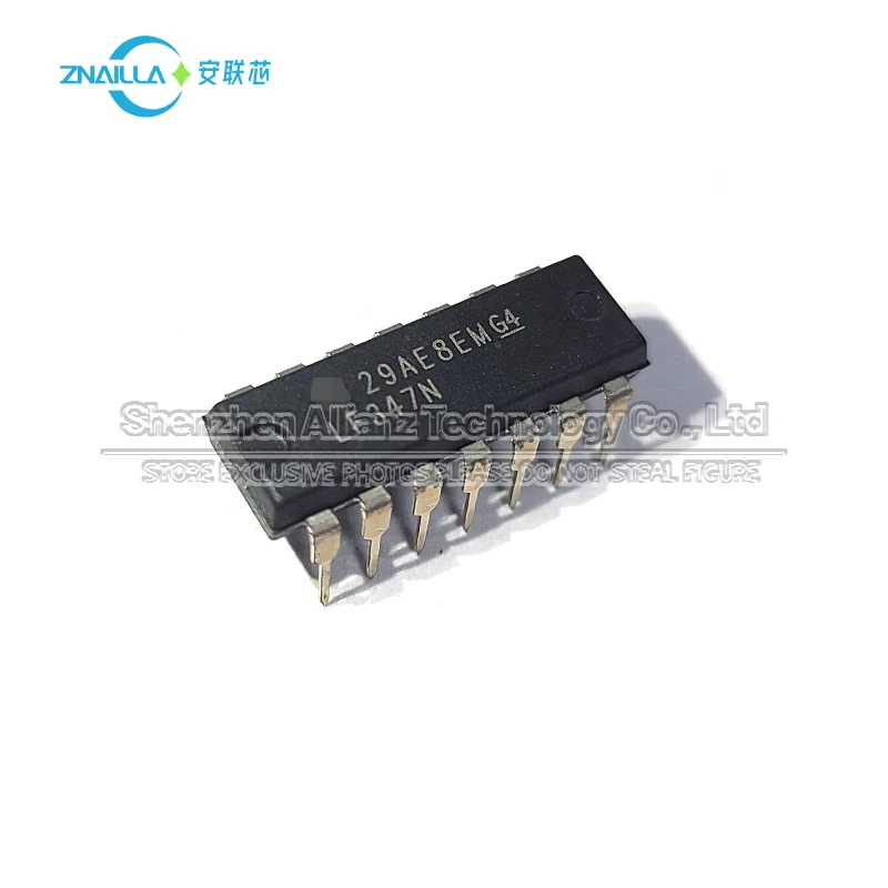 10 pcs/lot lf347n lf347cn lf347 dip-14 broadband input quad band JFET operational amplifier