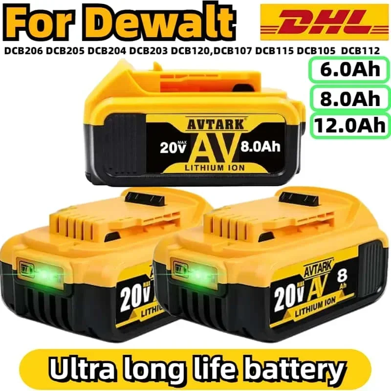 New 20V12.0Ah For DeWalt DCB180 Laser Level Rechargeable battery,suitable for DCG405 DCF880 DCD791 Cordless Battery Replacement