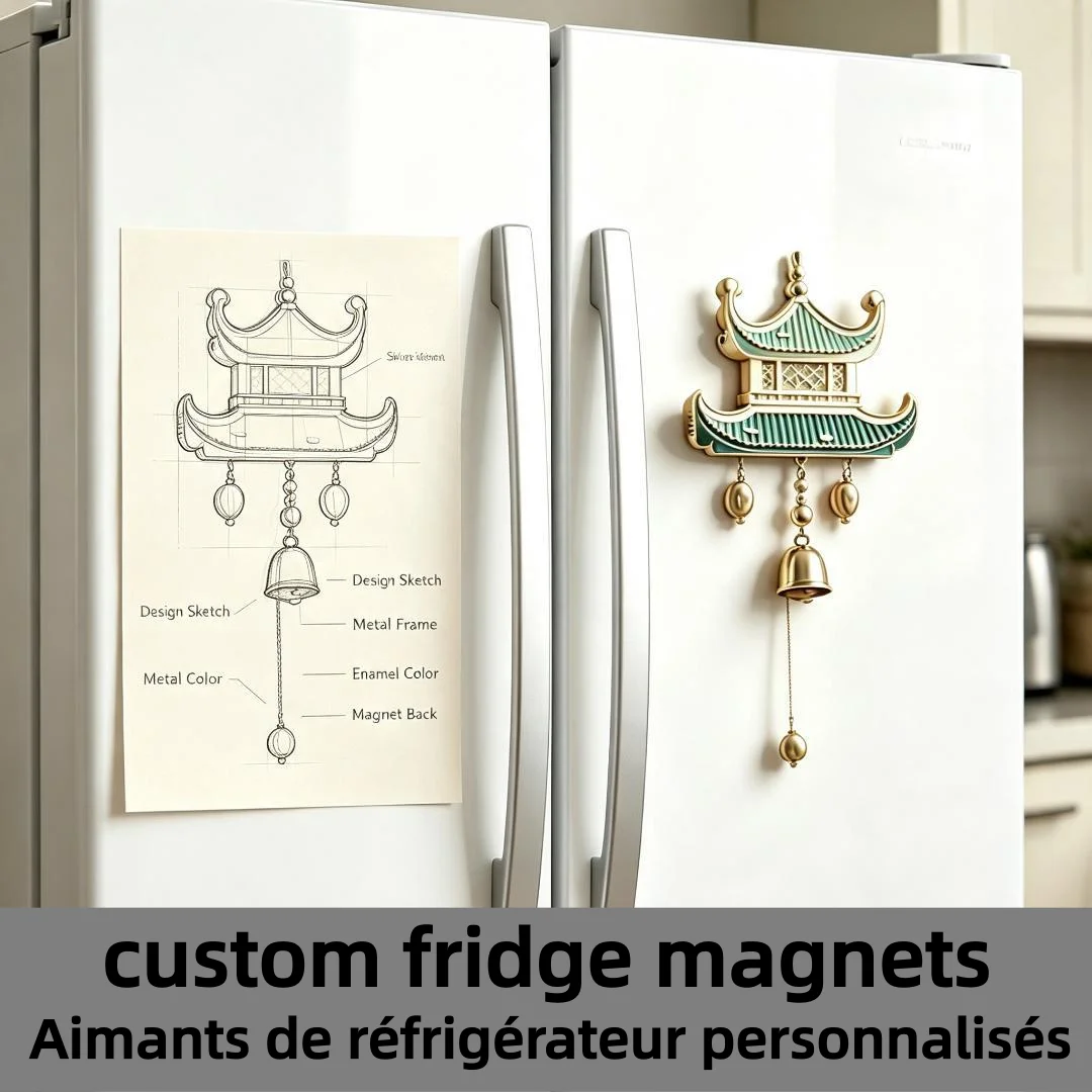 Custom Design Personalized Metal Enamel 3D Anime DIY Refrigerator Magnet Promotional Fridge Souvenir Magnets