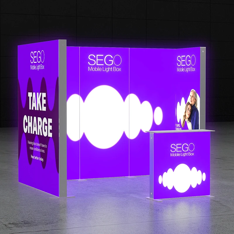 3x3m SEGO Portable Lightboxes Easy Set up Trade Show Booth Display Stand for Professional Event