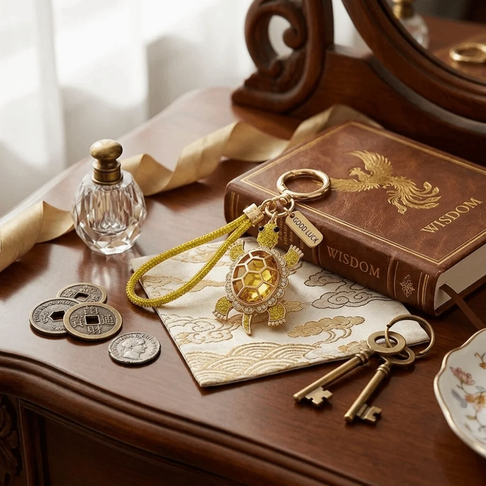 Kreativer Schlüsselanhänger in Form einer Schildkröte aus Kristallimitat, bunter Strass-Schildkröten-Schlüsselring, Anhänger in Form einer Meeresschildkröte, Geschenk für die Freundin. – Detail 8