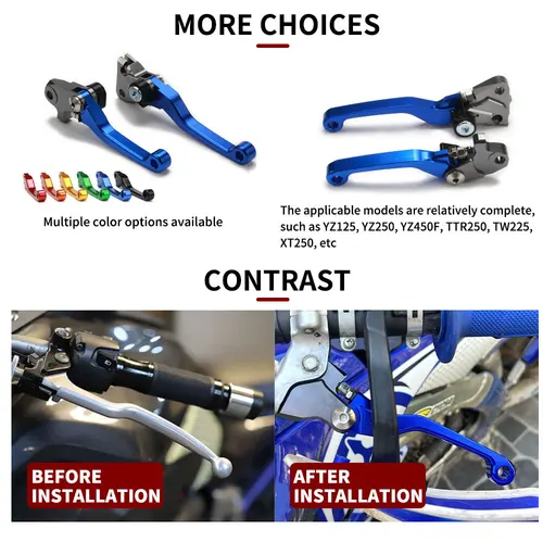 Imagen 2 del producto Palanca de embrague de freno de motocicleta para Yamaha YZ125 YZ250 YZ250F YZ450F TTR250 TW225 XT250 YZ WR YZF WRF 125 250 Dirt Bike