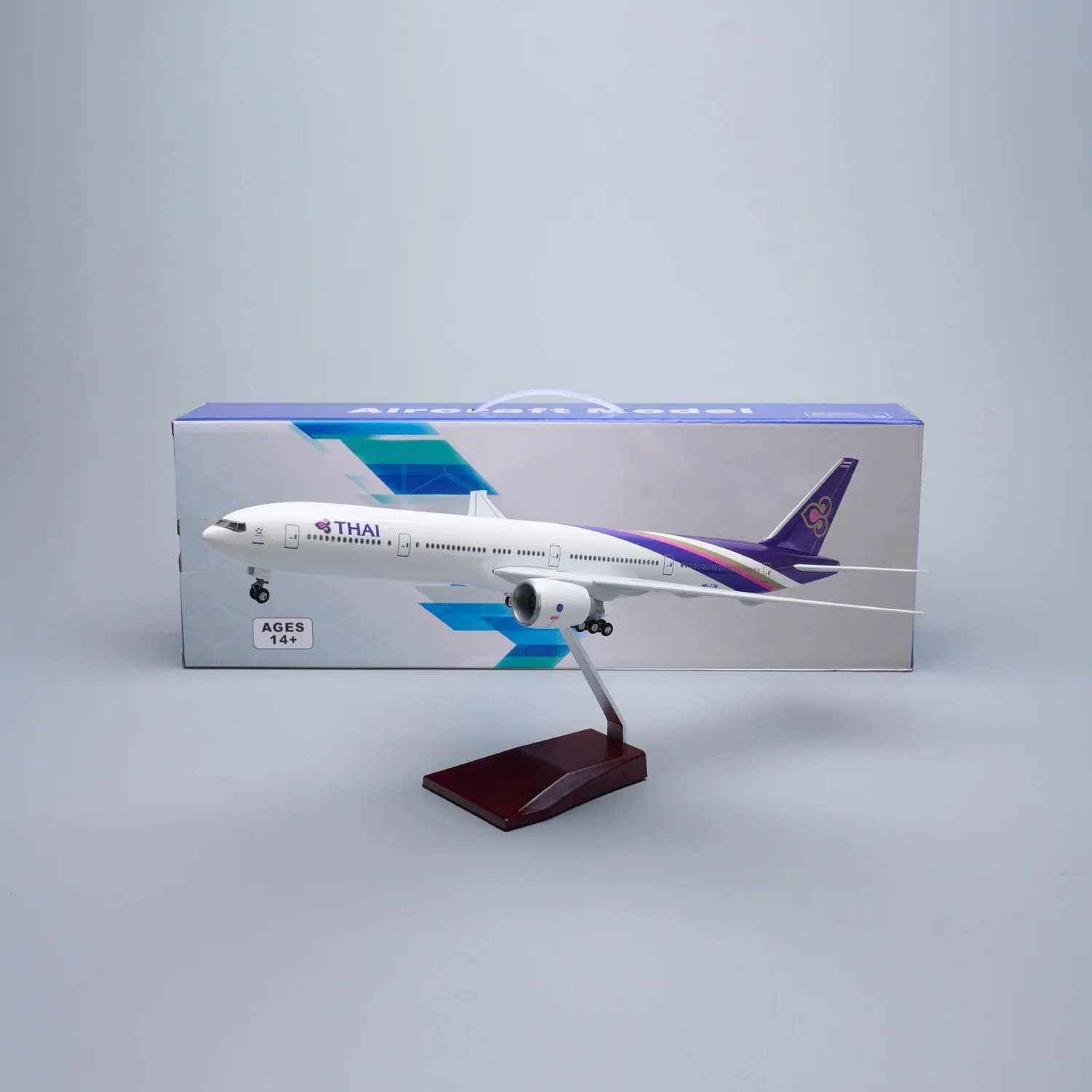 47cm Thai Airways B777 Resin Diecast Airplane Model Plane 1/157 Scale Aircraft With Stable Base For Aviation Hobby Or Decoration