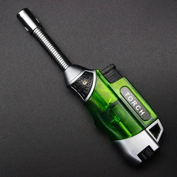 Metal Outdoor Windproof inflatable Torch Lighter High Power Butane Gas Spray Gun Cigar Lighter Barbecue Kitchen Tool Men's Gift