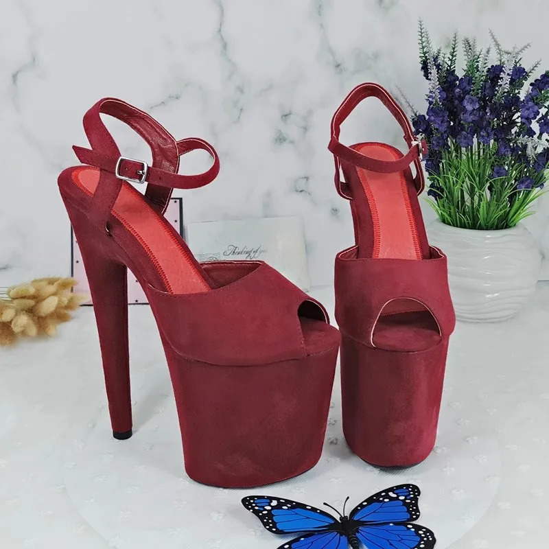 

Wome Fashion 20CM/8inches Suede Upper Platform Sexy High Heels Sandals Pole Dance Shoes 030