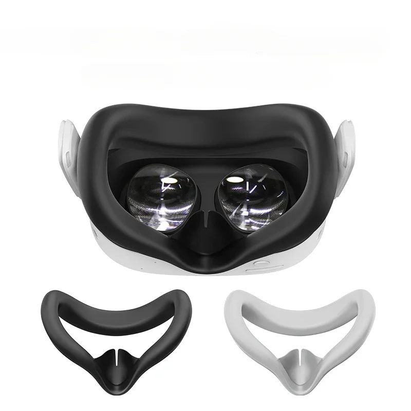 VR Silicone Face Cover For Meta Quest 3S Light Leakage-proof Replacement Sweat-proof Face Mask For Quest 3S Accessoies