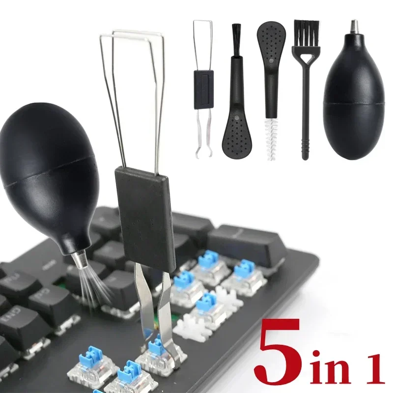 

Steel Keyboard Keycap Puller Key Caps Remover Tool Dust Air Blower Anti Dust Cleaning Brush For Computer PC Keyboard Repair Kit