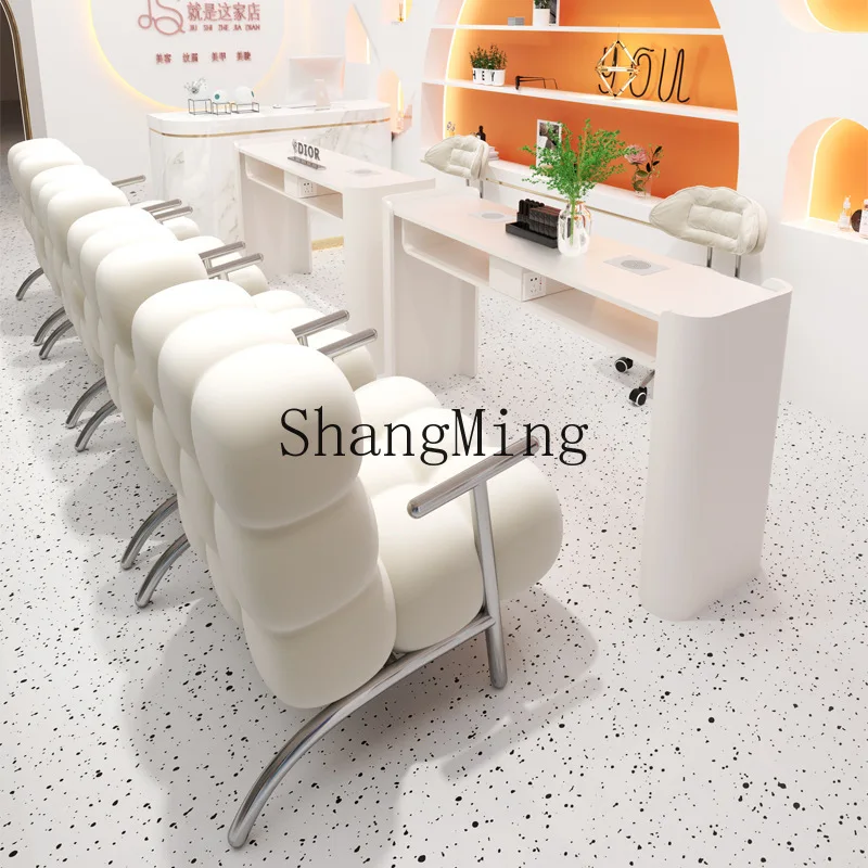 SM ترقية الفولاذ المقاوم للصدأ كريم الرياح طاولة مانيكير وكرسي مجموعة جزءا لا يتجزأ من مكنسة كهربائية المقبس طاولة مانيكير