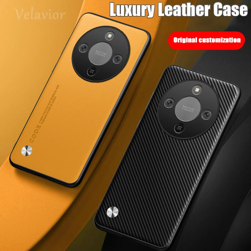 Para honra x70 caso de luxo couro do plutônio capa traseira x70i x60pro x9c silicone à prova de choque proteção completa telefone fundas