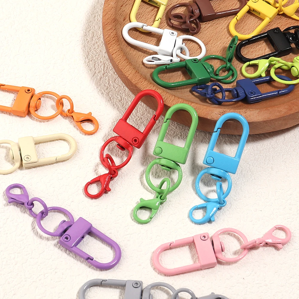 10 Stück/Los, bunte Karabinerverschlüsse aus Legierung, zum Befestigen von Anhängern, für DIY-Schlüsselanhänger, Taschen, Schmuck und andere Bastelarbeiten. – Detail 3
