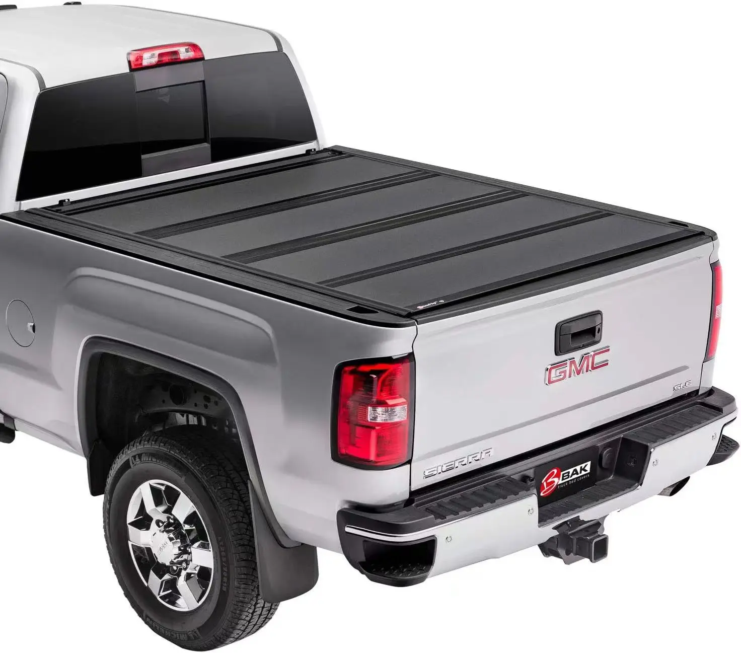 

Custom-fit aluminum four-fold lid for heavy duty pickup truck hard tonneau cover GMC Sierra Chevy Silverado Dodge Ram F-150