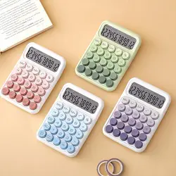 Calculadora retro portátil com botões mecânicos, cor gradiente, papelaria desktop, escritório, escola, casa, vintage