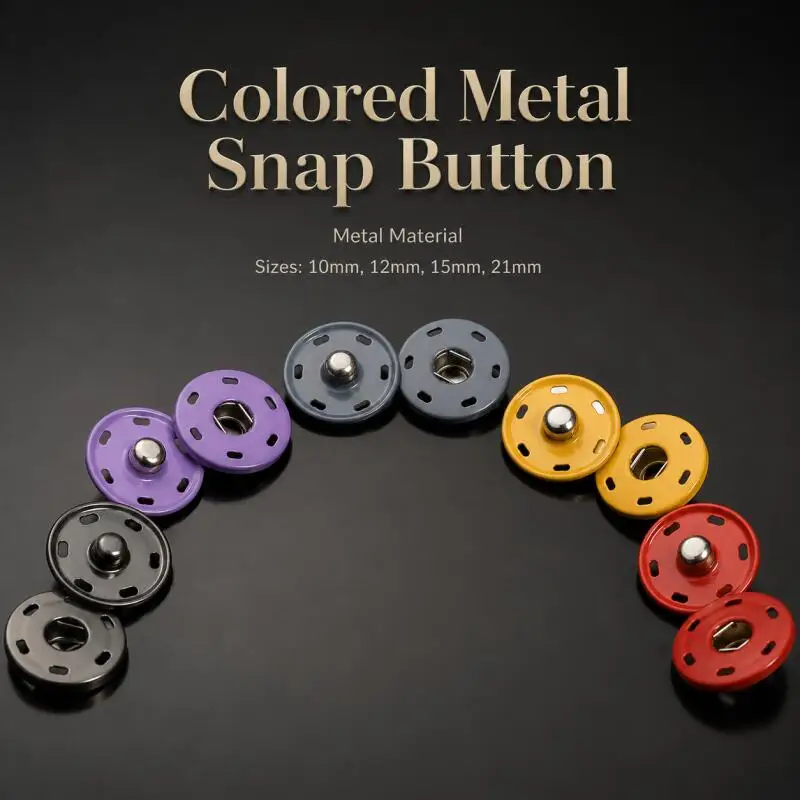 10/20/30 Sets 10-21mm Bunte Unsichtbare Druckknöpfe Metall-Druckknöpfe für DIY-Kleidung und Näharbeiten – Detail 1