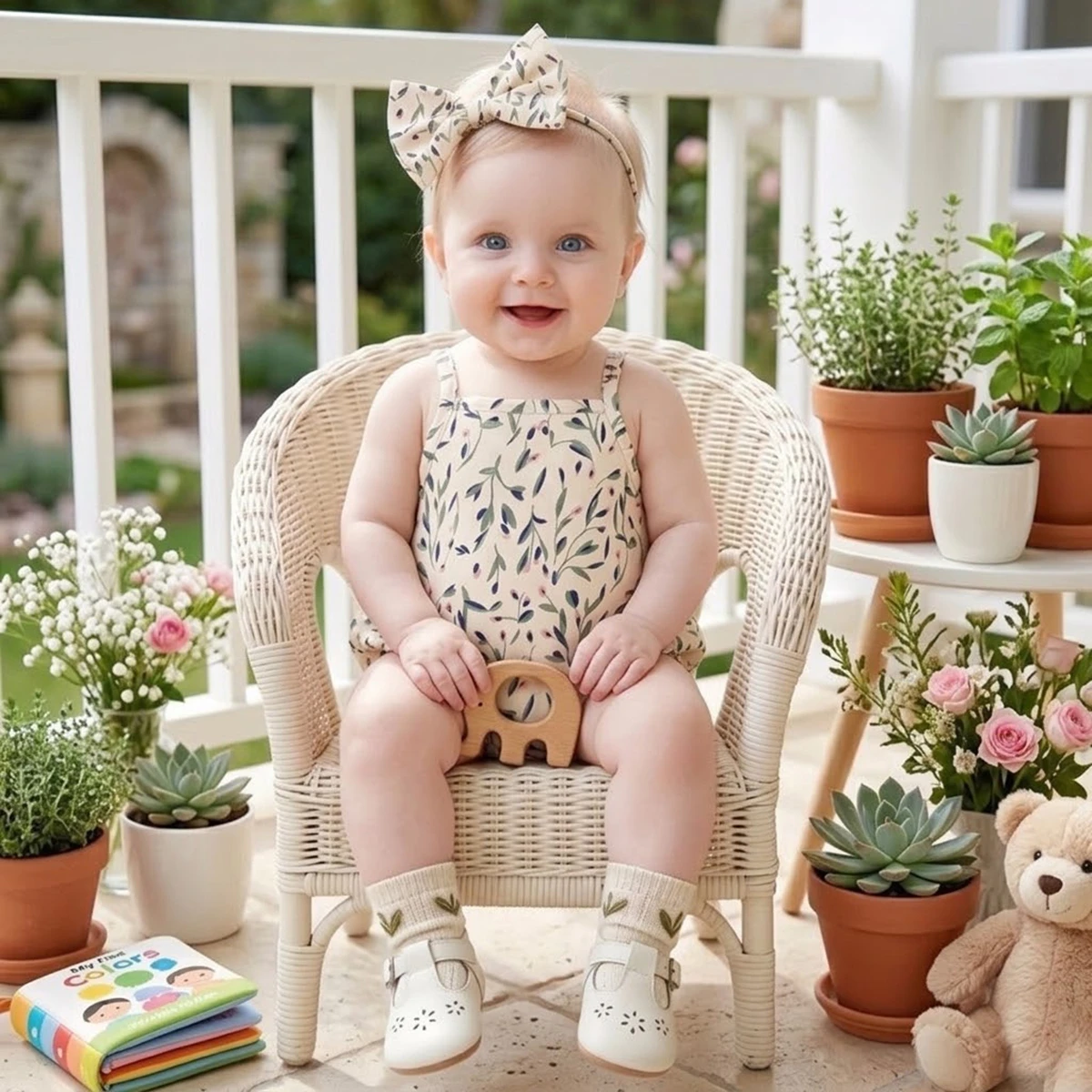 

Летние милые боди для девочек, детская одежда с цветочным принтом, комбинезоны с повязкой на голову