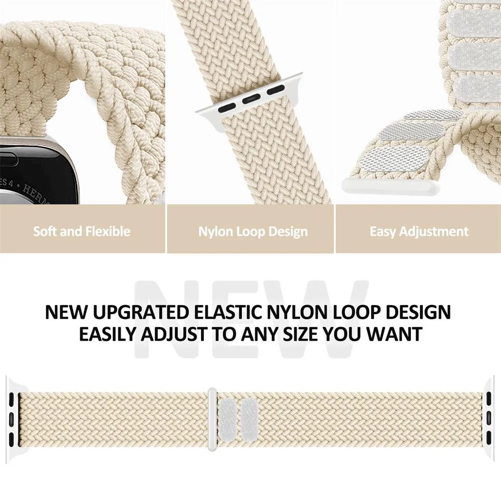 Braided Solo Loop Strap for Apple Watch Ultra 4 2 3 Bands 44mm 40mm 45mm 49mm 46mm Bracelet Correa iWatch Series SE 8 9 10 11 12