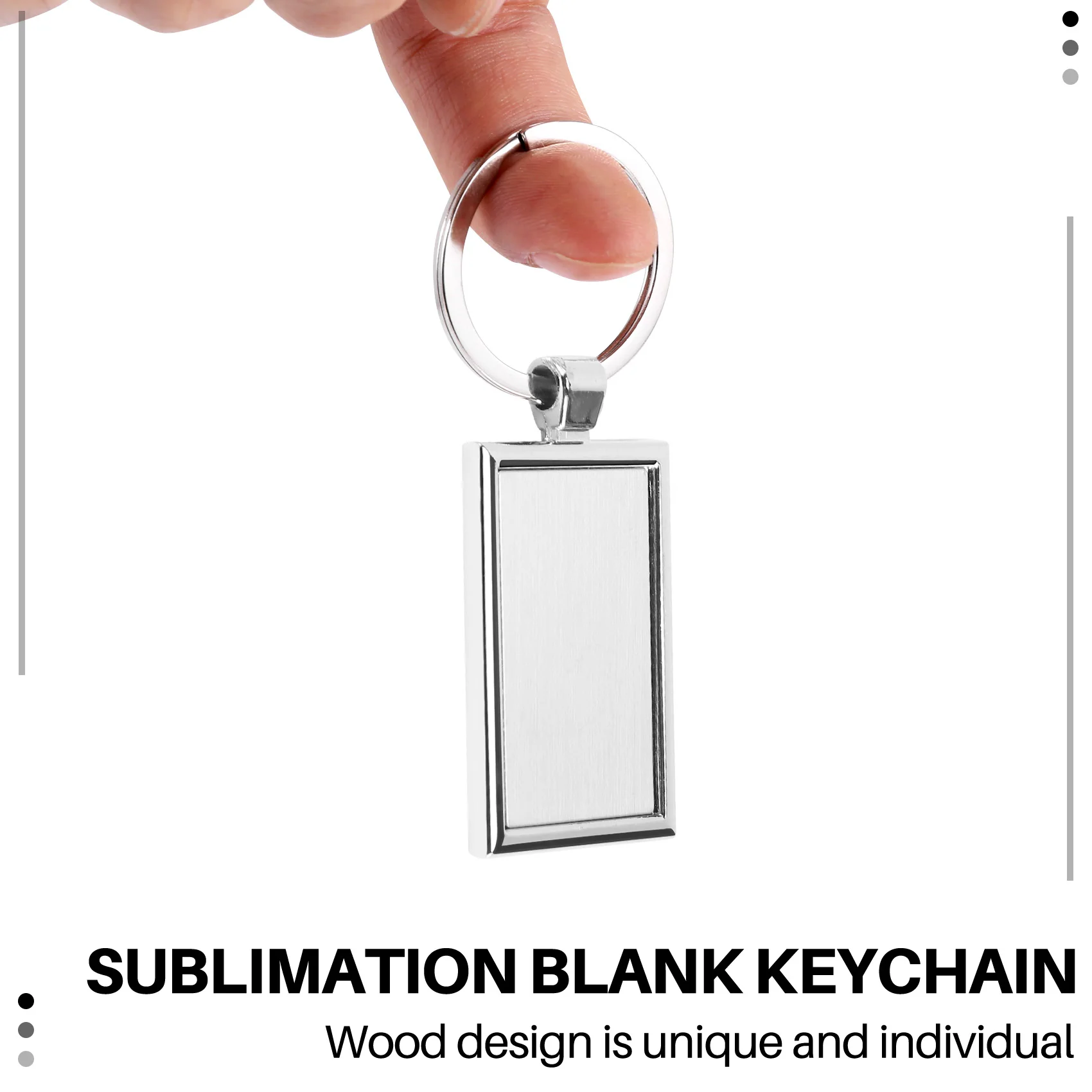 12 Pieces Sublimation Blank Keychain Rectangle Metal Heat Transfer Keychain Blank Key Rings for DIY Crafts