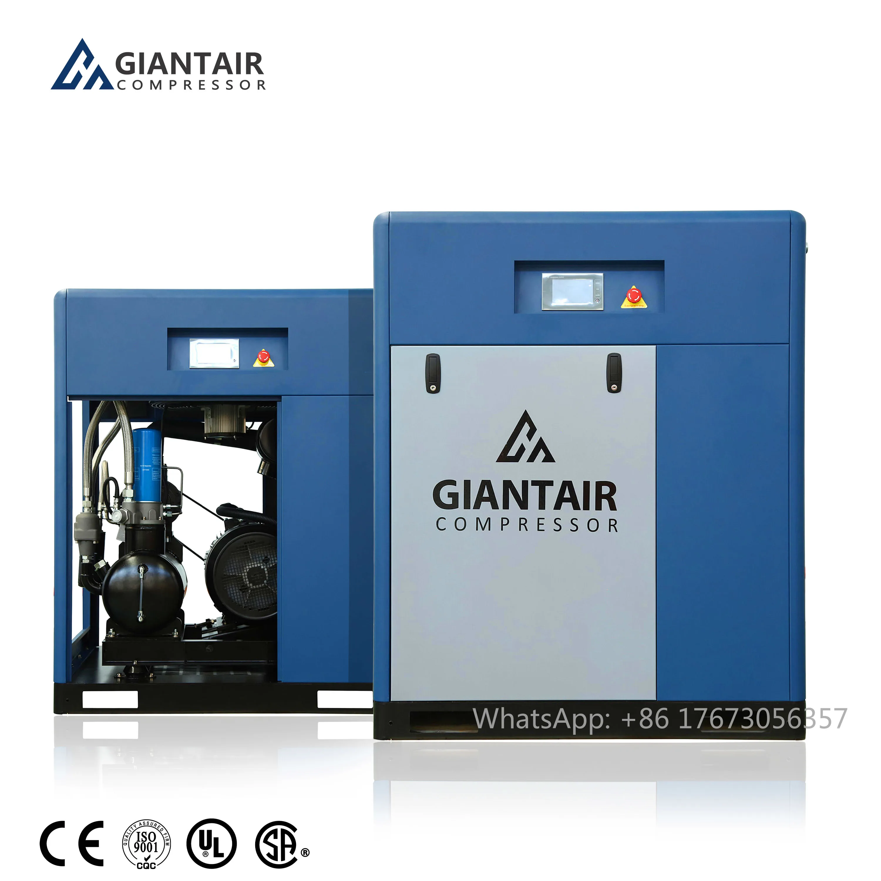 Giantair Low Energy Consumption 7.5kw 10hp Belt Drive Screw Air Compressor 15hp Industrial Belt Driven Air Compressor