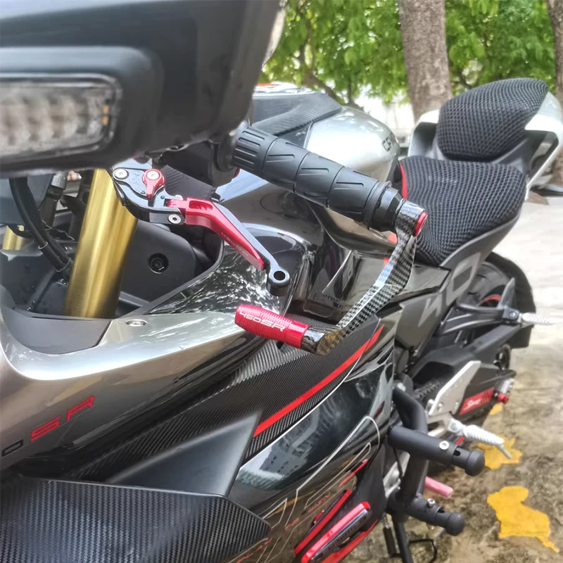 Motorcycle Carbon Fiber Handlebar Brake & Clutch Lever Protection Handguard Shield and Protector Gear Modification Accessories view 6