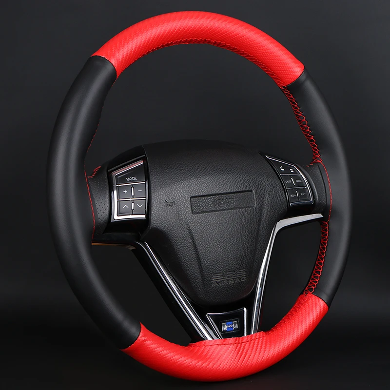 Matte Carbon Fiber Car Steering Wheel Cover Universal Fit High-Quality Porty Luxurious Race Hand Sewing Auto Steering Wheel Wrap