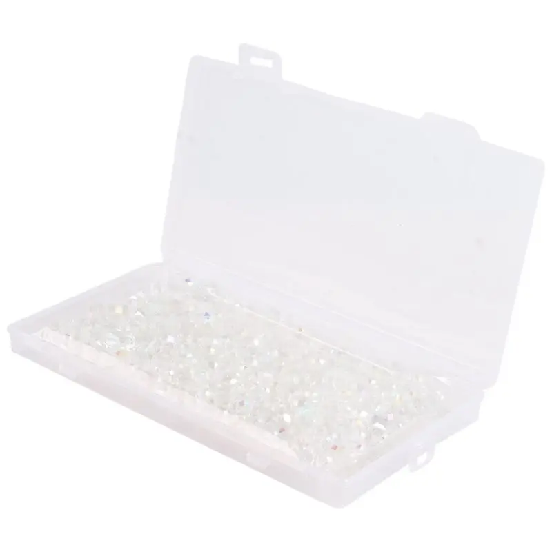 600Pcs Glass Beads For Jewelry Making Crystal Beads With Container Box Bulk Glass Beads DIY Necklace Bracelet Earrings-A27R