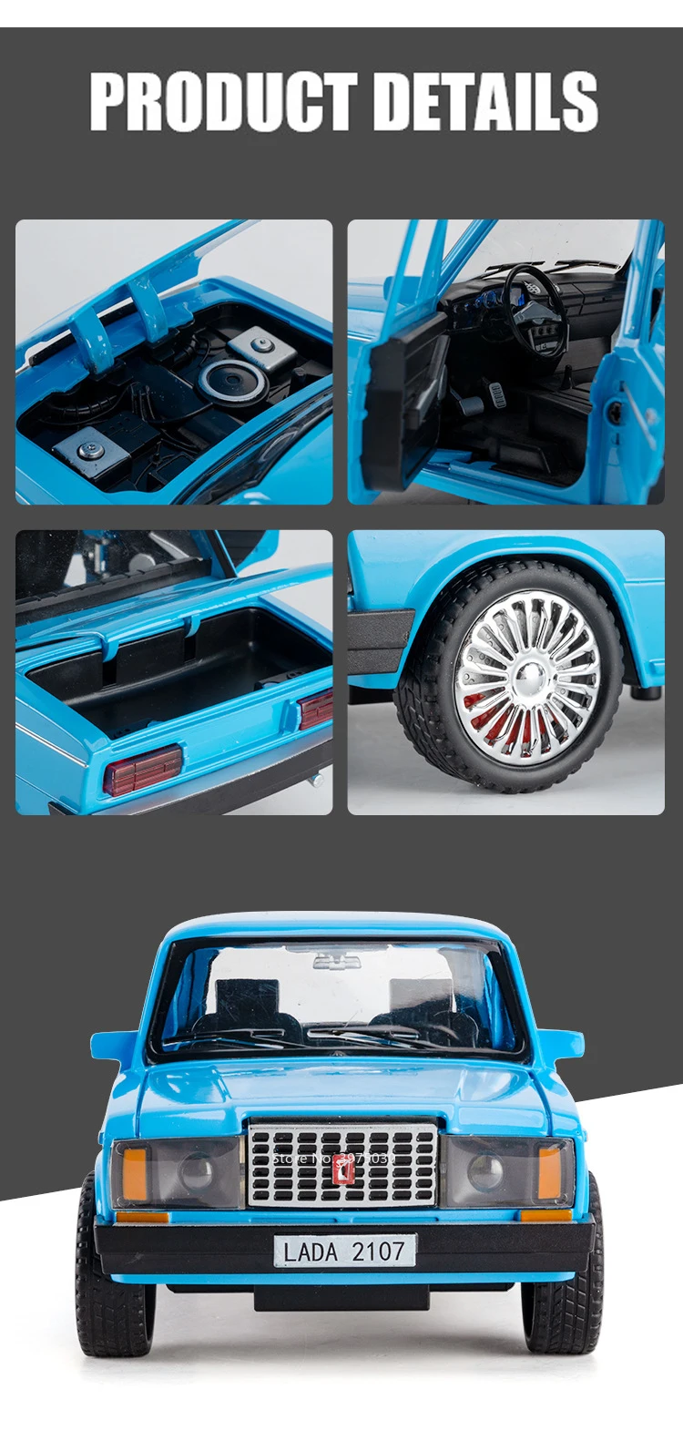 1:18 Russian LADA 2107 Niva Taxi Model Cars Alloy Toys 6 Doors