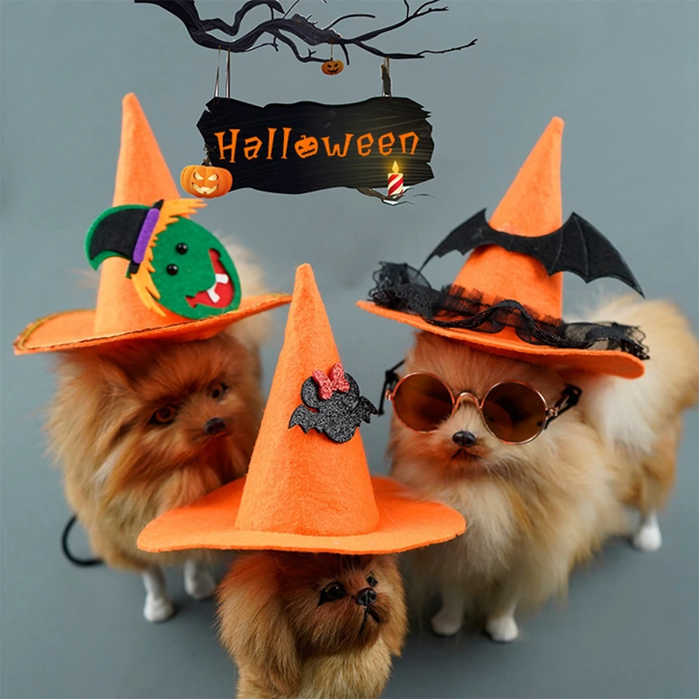 Dog Hat Funny Pet Hat Cat Cap Accessories Pet Headgear Halloween Christmas Party Pet Witch Wizard Hat Costume Dog Accessories