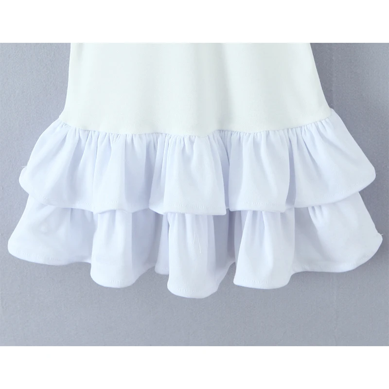 Yenkye doce menina peter pan colarinho manga curta branco mini vestido feminino fino em camadas plissado hem vestidos de verão estilo preppy robe