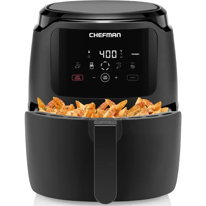 

Digital Air Fryer, Large 5 Qt Family Size, One Touch Digital Control Presets, Nonstick Dishwasher-Safe Parts, Automatic Shutoff