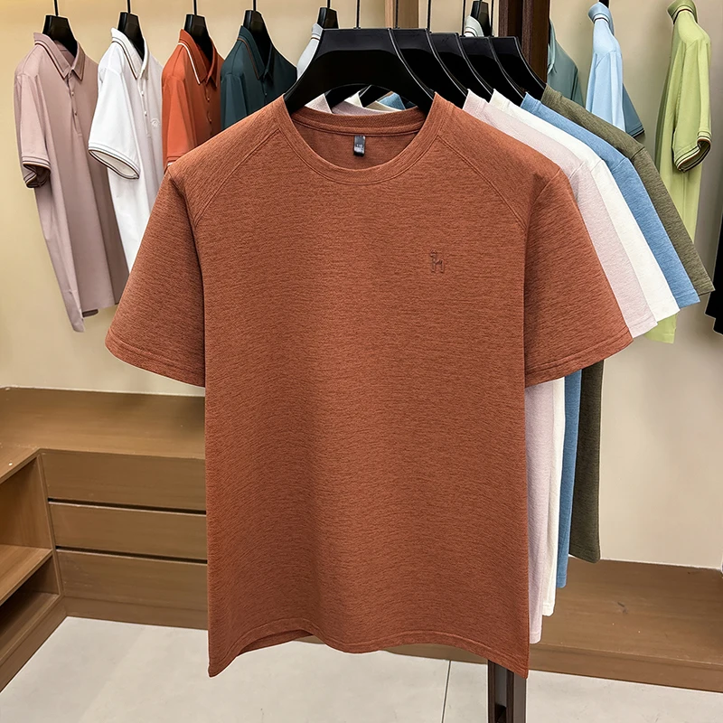 High end brand men short sleeve T-shirt fashion luxury exquisite cartoon embossed new summer youth casual round neck comfort top - view 5