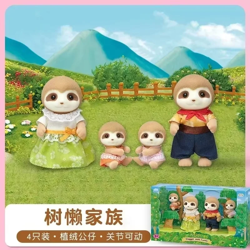 New Arrival Sylvanian Families Series Milk Mole Reindeer Sloth Family Anime Walnuts Squirrels Sloth Doll Toy Ornament Kid Gifts